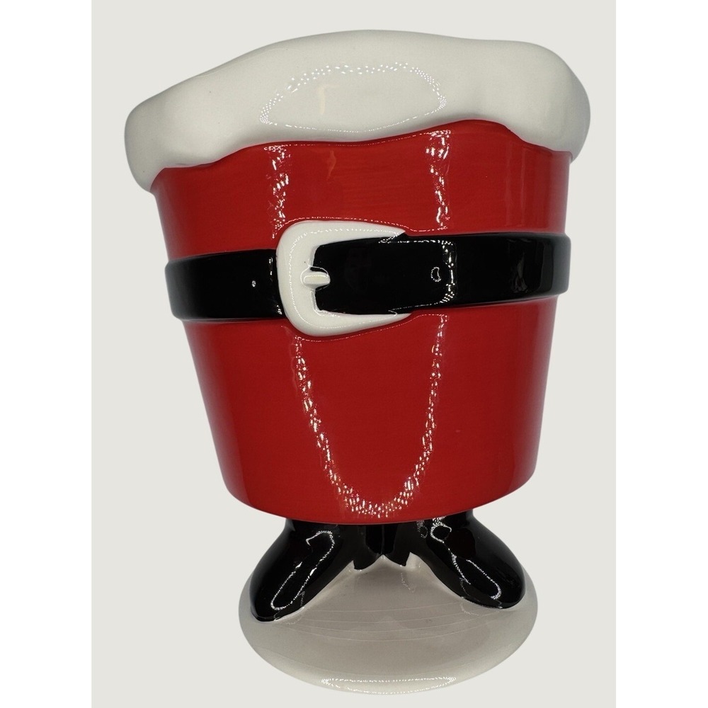 Department Dept 56 Ceramic Santa Flower Poinsettia Planter Santa Christmas